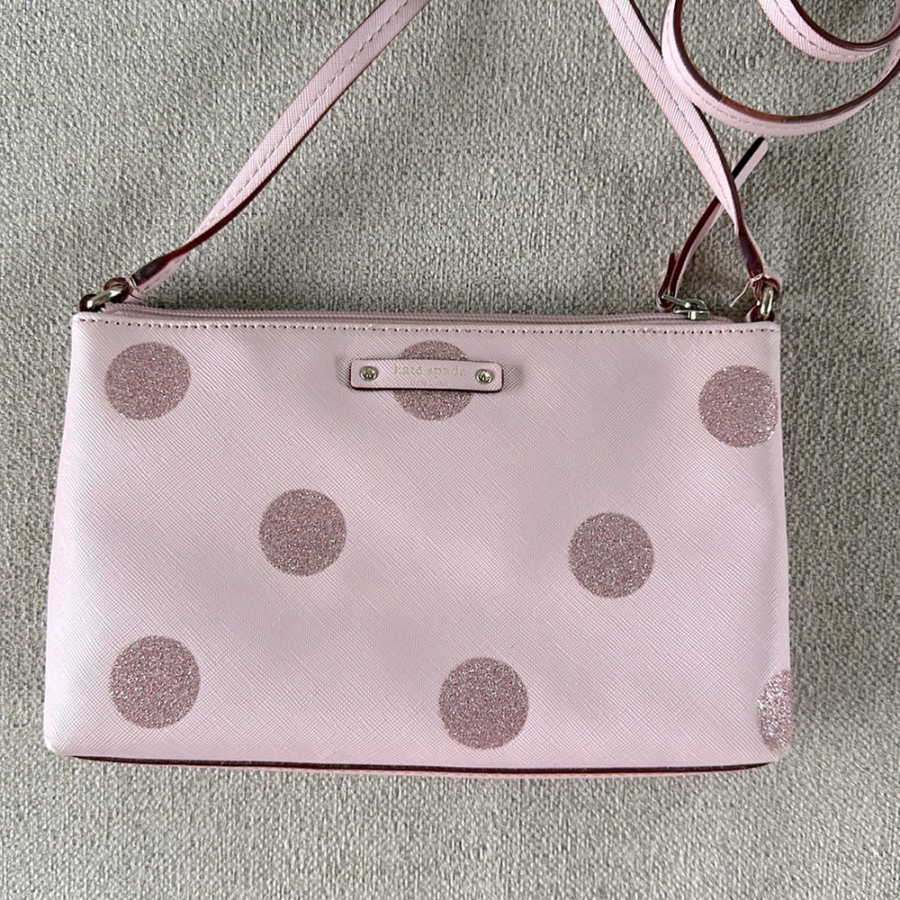 Kate Spade ♠️ Haven Glitter Pink Polka Dots bag. Used.